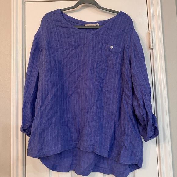 Soft Surroundings Tops - Soft Surroundings Indigo Blouse with Pocket